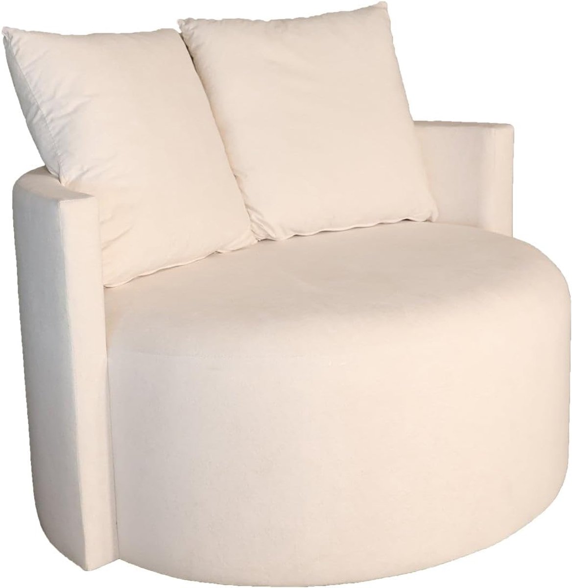 Fauteuil loveseat crème - fluweel - draaibaar - eenvoudig te monteren - ShopVlot