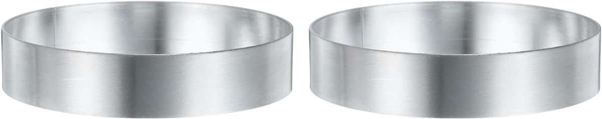 2 stuks Ronde bakvorm 9 cm x 2 cm Naadloze roestvrijstalen patisserie-mousse-dessertring met spiegelcoating voor het bakken en koken van Engelse muffins en crumpets
