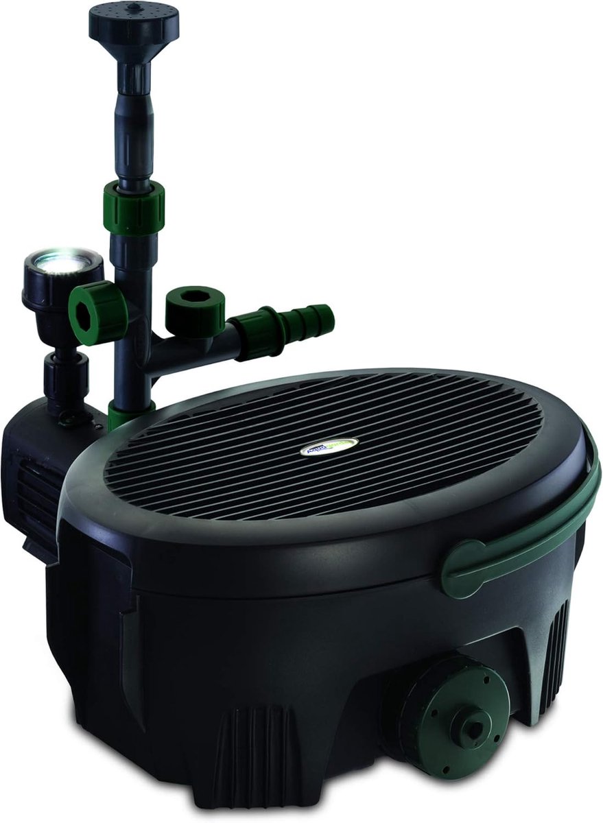 Aquagarden Inpond 6000, vijver- en waterpomp, filter, UV zuiveraar, LED spot en fontein, complete oplossing voor een - ShopVlot