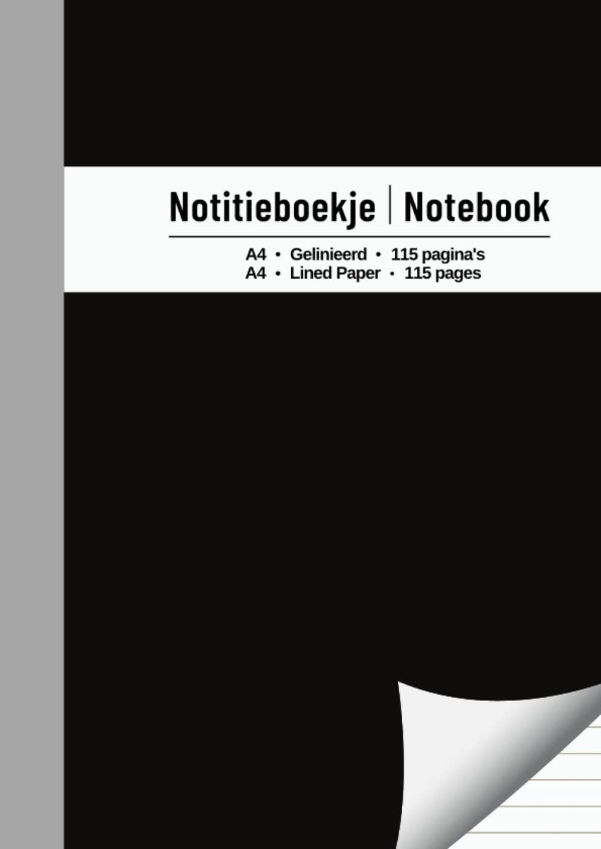 Notitieboekje A4 gelinieerd - brede lijn - met etiket - ideaal voor school en kantoor - ShopVlot