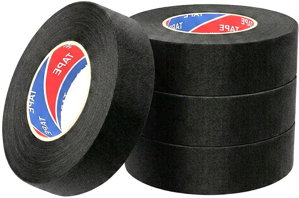 SnelShoppen - Verpakking van 4 Hittebestendige Zwarte Kabeltape - Elektrische Isolatietape 19mm x 15m en 15mm x 15m - Polyesterweefsel voor Auto's, Mo