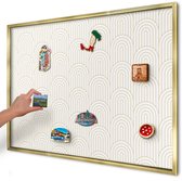 Artprintcave Beige Magneetbord mit Gouden Frame - 100x70 cm - Artistieke Bogen Magnetische Organizer - Geometrische Bord Voor Magneten - Achtergronden En Patronen