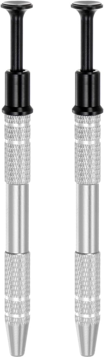 2 stuks 4-klauwen grijpgereedschap, kogelgrijper, roestvrij staal, juweliersgrijper, 4 tanden, grijper voor IC-chip, elektronica, onderdelen, nagelklemmen, zilver-zwart