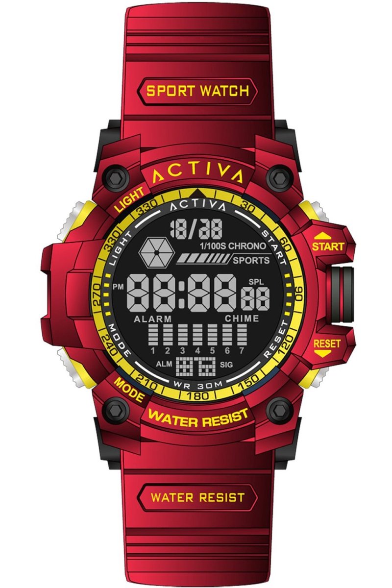 Activa Digital ACW8020-011 Heren digitale horloge - 56 mm