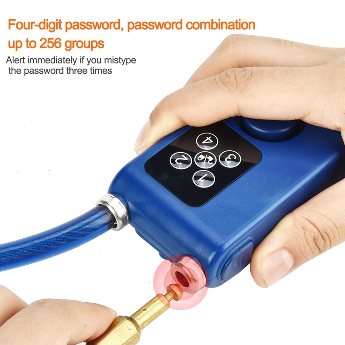 SnelShoppen - Keyless Smart Alarm Fietsslot met Alarm 110db - IP44 Waterdicht Anti-diefstal Kettingslot voor Fietsen, Motorfietsen, Deuren - Veilighei