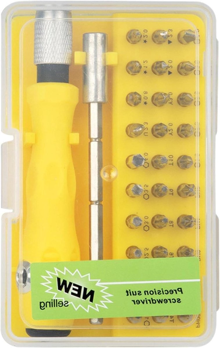 Schroevendraaierset - Precisie toolkit - Elektronica repareren - Verstelbare verlengstang - 32-in-1 - Grijs