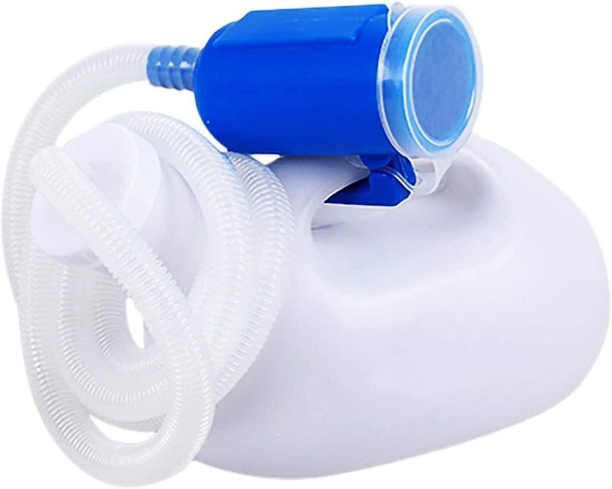 Urinoir Fles - Plasfles Heren - Bedlegerig Gebruik - Met Lange Buis - 2000 ML - Wit