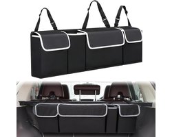 SnelShoppen - Trunk Organizer - Waterdichte Achterbank Opbergzakken met 4 Vakken - Verstelbare Vouwbare Auto Opberg Organizer - Universele Auto Interi
