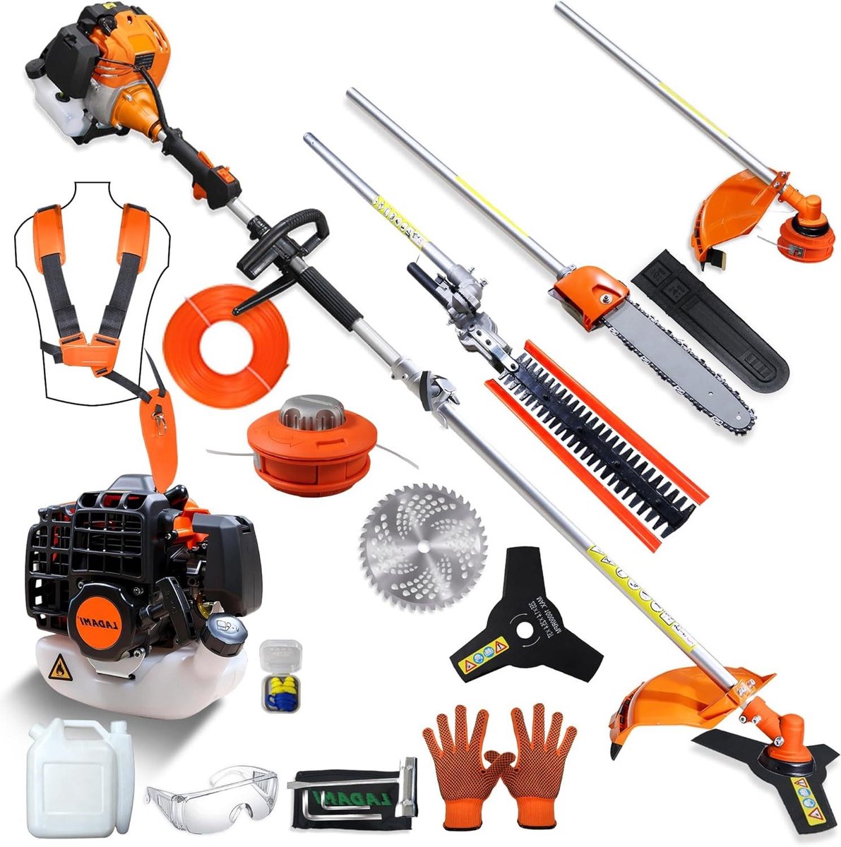 Benzine Bosmaaier - Multitool Tuin - Tuinonderhoud - 5-in-1 Functionaliteit - 52 cc - Kunststof