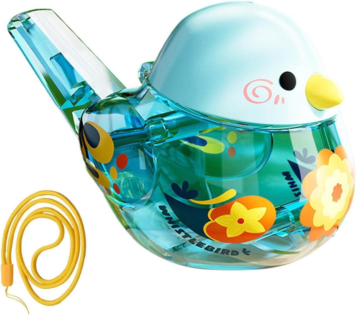 Vogelfluitje Kinderen - Draagbaar Dekselfluitje - Fonische Training - Realistisch Getjilp - 12 cm - Blauw
