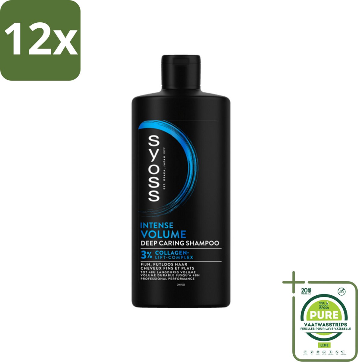 SYOSS - Volume 440 ml - Shampoo - Voor Volumeboost - 440ml - Voordeelverpakking - 12 stuks - Volume shampoo - Haarversterkend shampoo