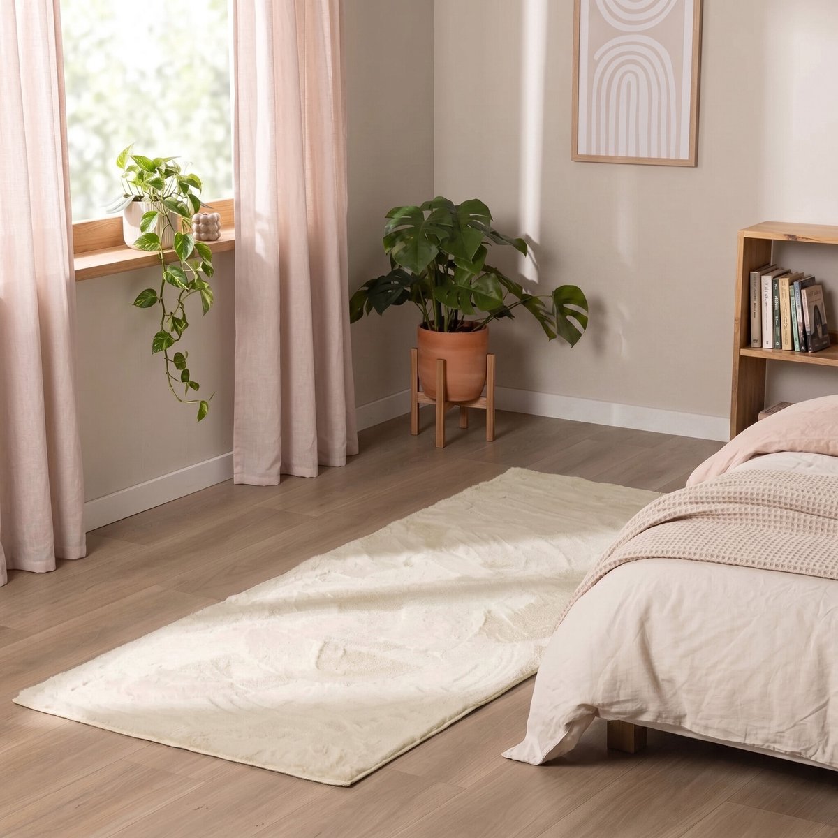 NATURL. Zacht laagpolige Loper - Cozy Creme - 80x180cm