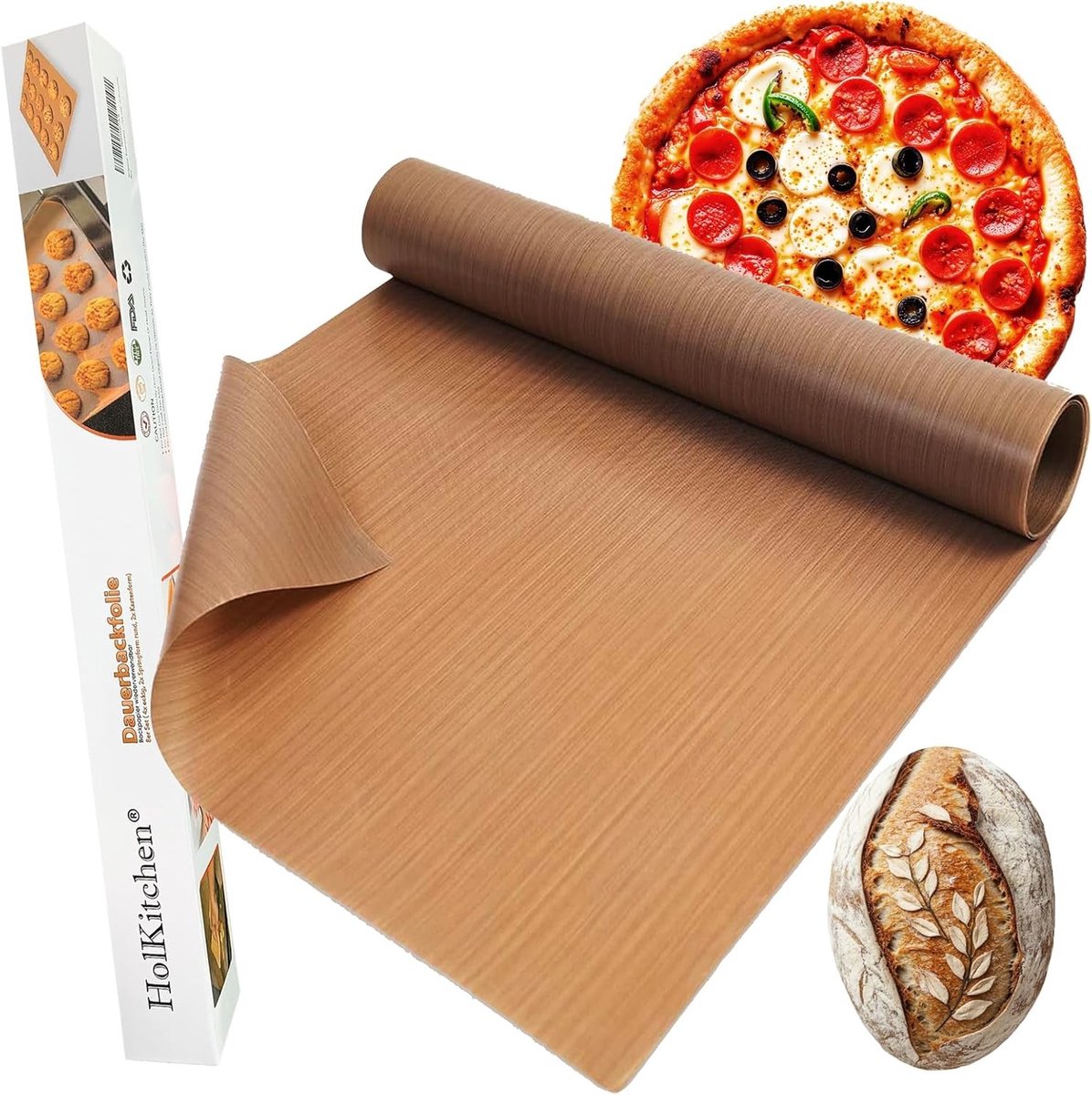 Herbruikbare Bakpapier Rol - Grijs - 220 x 40 cm - Duurzame Bakmat van Hittebestendig Materiaal - Voor Keukengebruik