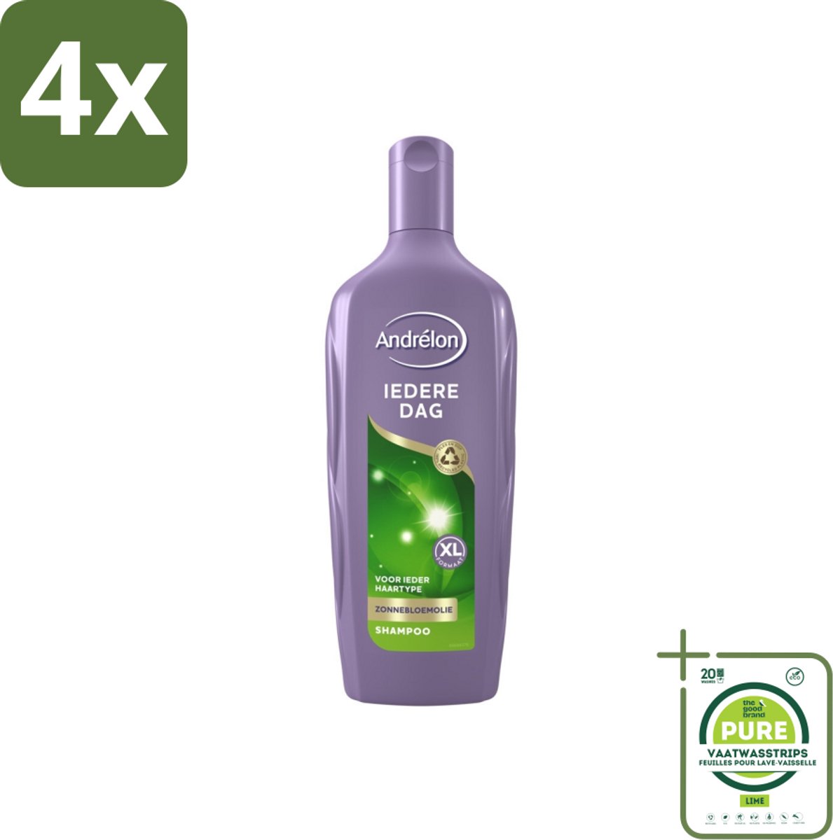 Andrélon - Iedere Dag - Shampoo - 450 ml - Voordeelverpakking - 4 stuks - Shampoo - Haarverzorging