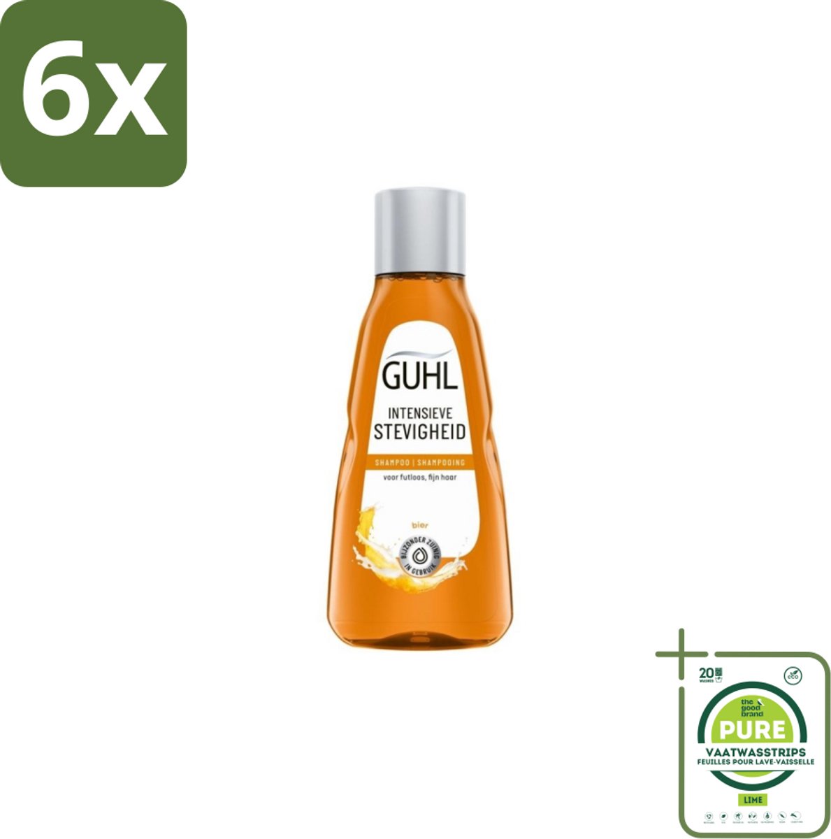 Guhl - Shampoo Mini - Intensieve Stevigheid - 50 ml - Voordeelverpakking - 6 stuks - Haarversterkend shampoo - Shampoo voor dun haar
