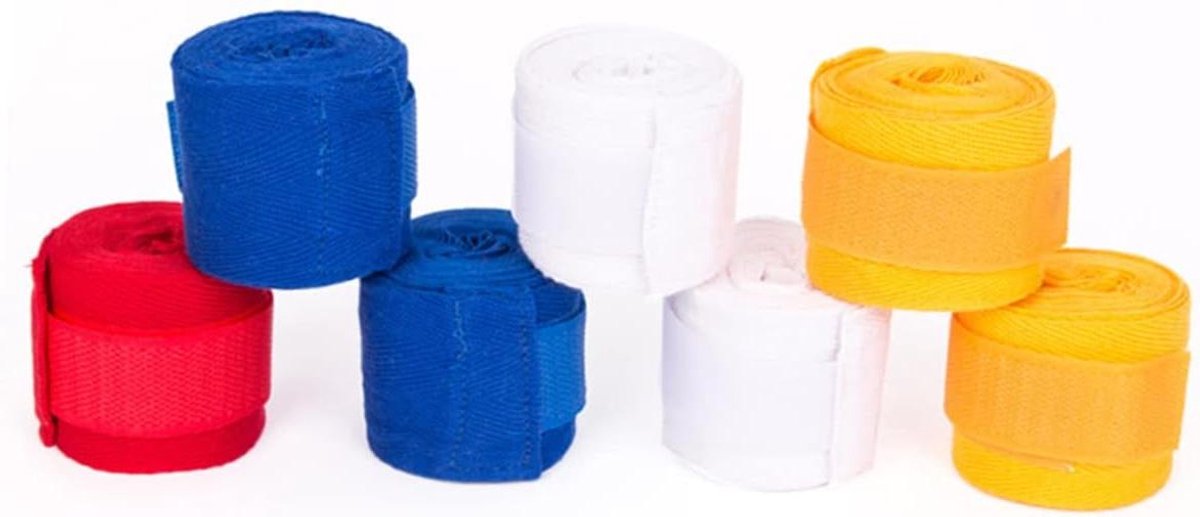 Sport Hand Wraps - Boksen Bandage - Blessure Preventie - Ademend Materiaal - 250 x 5 cm - Geel