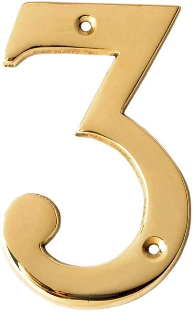 eSplanade 4 "Messing Huis Hotel Deur Numerieke Plaque Sticky Numerieke Numerieke Cijfer 0-9 (3 (Drie)