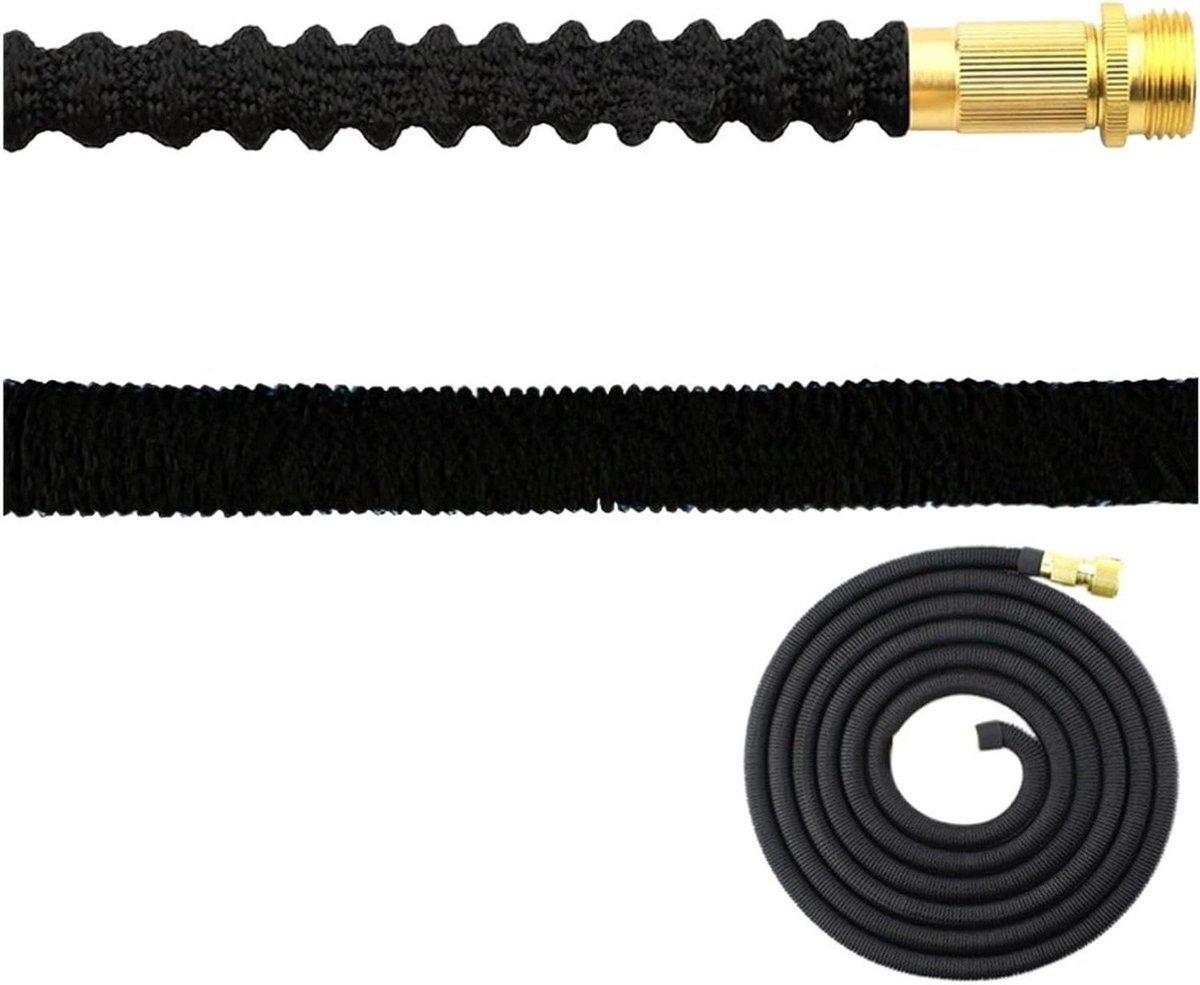 Tuinslang Uitbreidbaar - Flexibele Waterslang - Tuin Water Geven - Messing Connectoren - 75 meter - Zwart