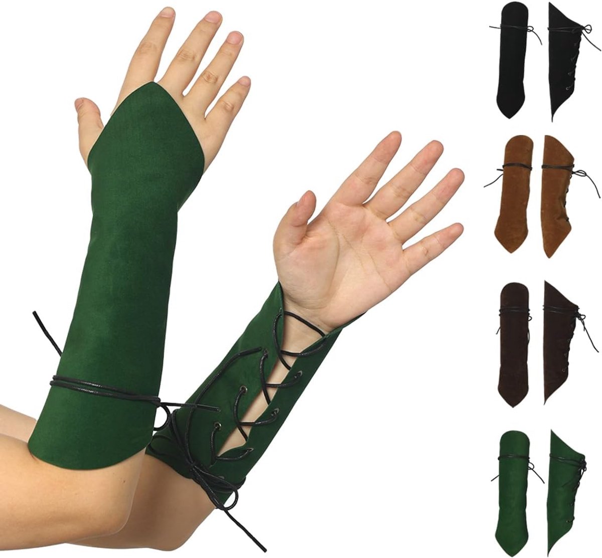 2 Pack Middeleeuwse Viking Armor Kostuum Arm Guards voor Unisex Gauntlet Polsband Brede Bracer Arm Armor Manchet