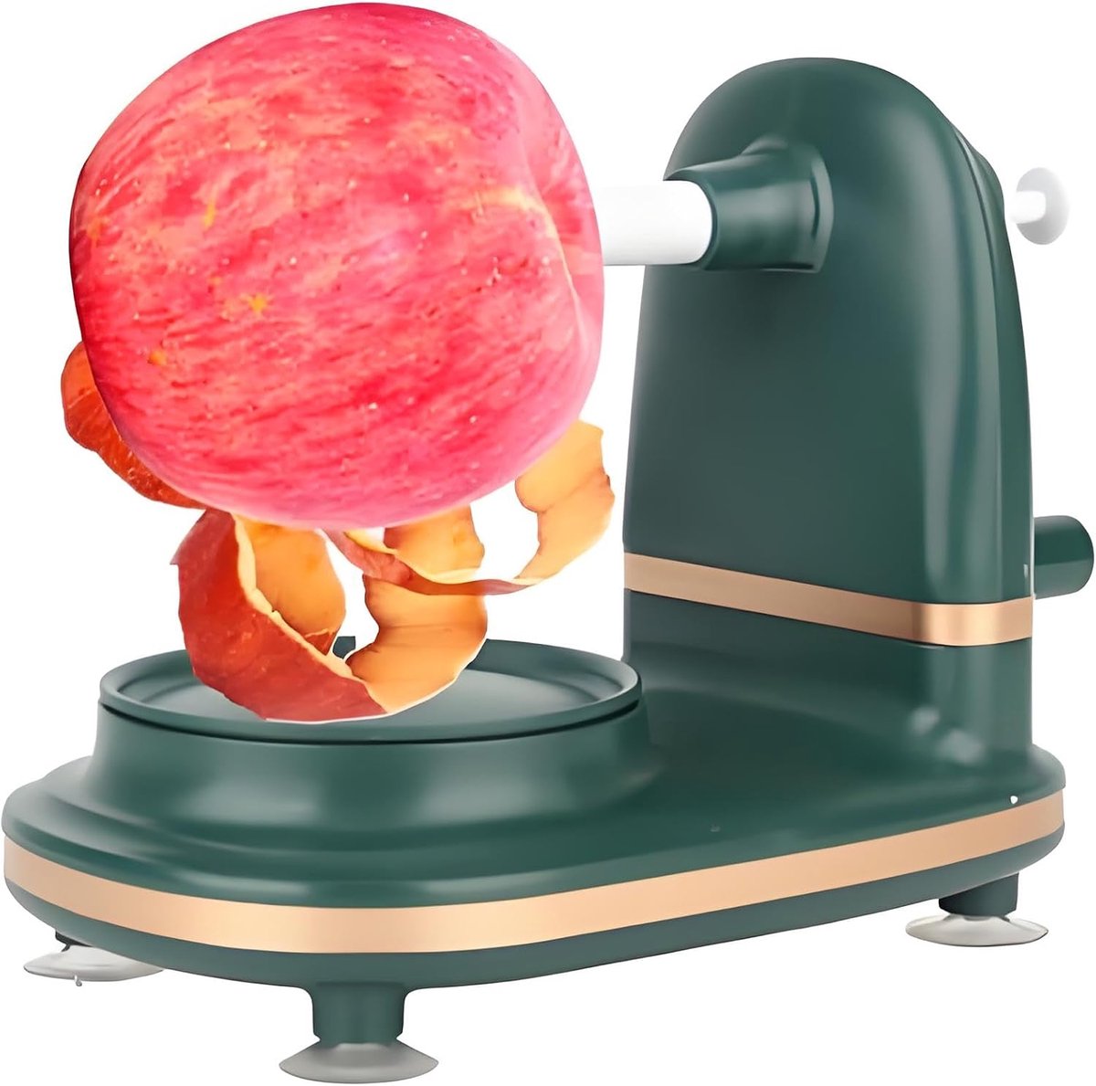 Handslinger, Gemakkelijk Te Gebruiken, Roestvrijstalen Handslinger Appelschiller voor Keuken Thuis Fruitschilmachine met PP-materiaal (GREEN)