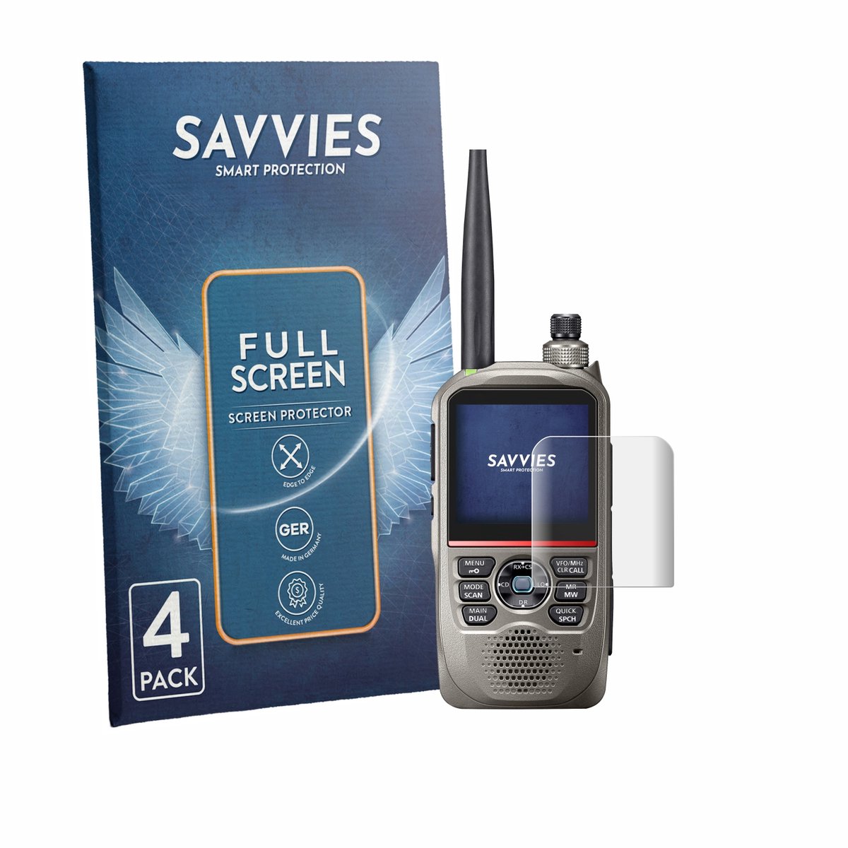 Savvies - Screenprotector voor Icom ID-52E PLUS 60e Verjaardag Editie - Folie Beschermfolie transparant volledig dekking 4 Stuks