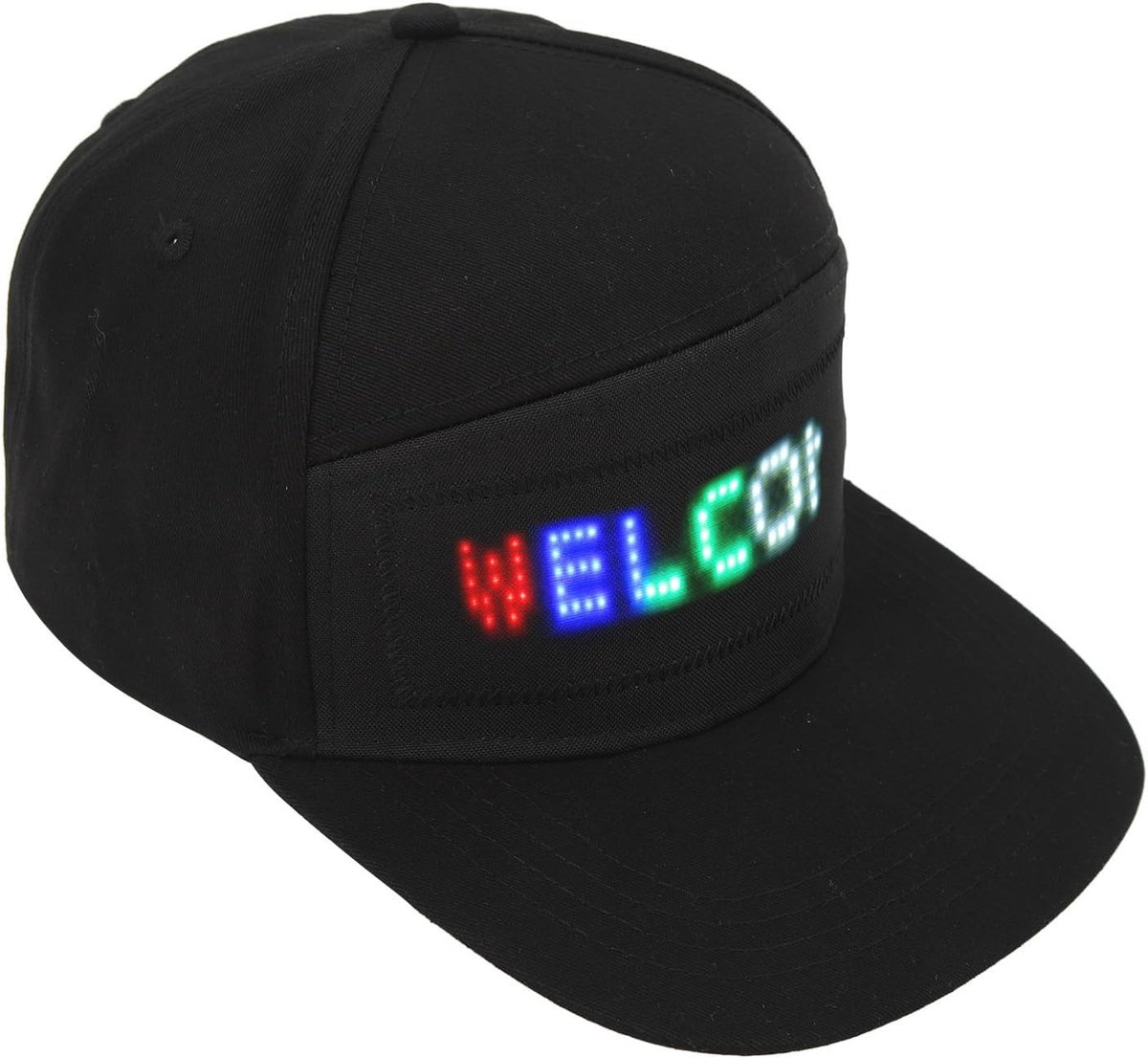 LED Baseball Cap, Bluetooth APP Control Programmeerbare LED Hoed met LED Display, Animated Verstelbare Cool LED Cap voor Feest, Kerstmis, Halloween, Club