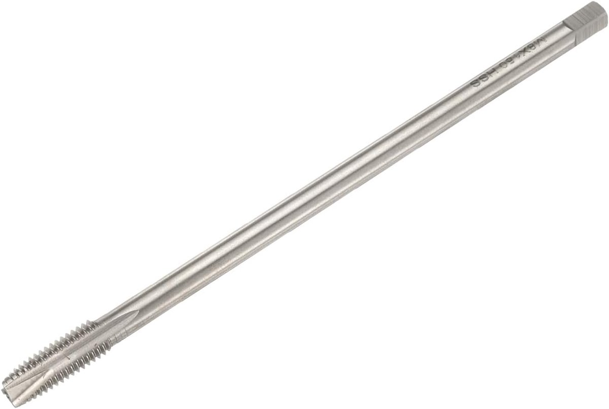 Schroefdraadboor met metrische spiraalpunt M8 x 1,25 H2, gereedschap voor extra lang draadsnijden van 150 mm (6 inch), machine-schroefdraadboor van snelstaal