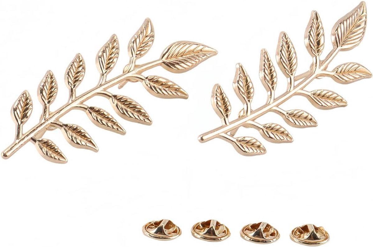 1 paar modieuze broche met bladmotief, sieraden voor mannen en vrouwen (goud)