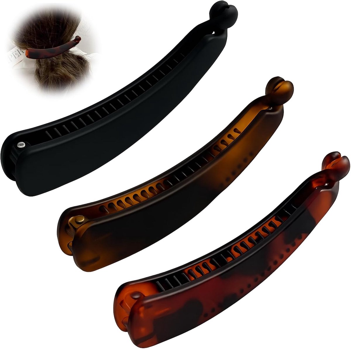Clips, banaanclip, dun haar, vintage bananenhaarspelden voor lang haar, haarklemmen voor dames en meisjes