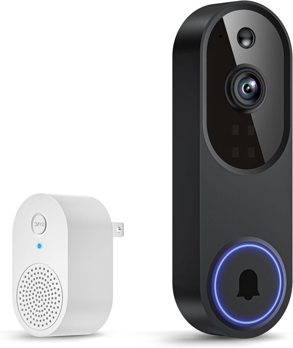 Smart Wi-Fi Deurbelcamera - Videodeurbel Camera - Huisbeveiliging - AI Bewegingsdetectie - 1080p - Wit