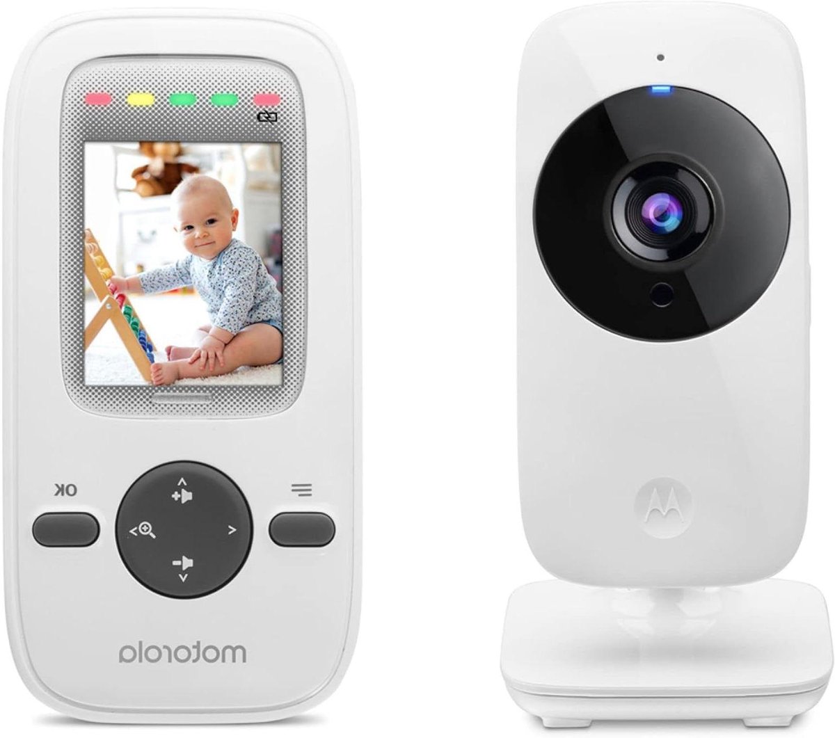 Babyfoon met Camera - Baby Monitor - Babykamer Bewaken - Infrarood Nachtzicht - 2.0 Inch Scherm - Zilver