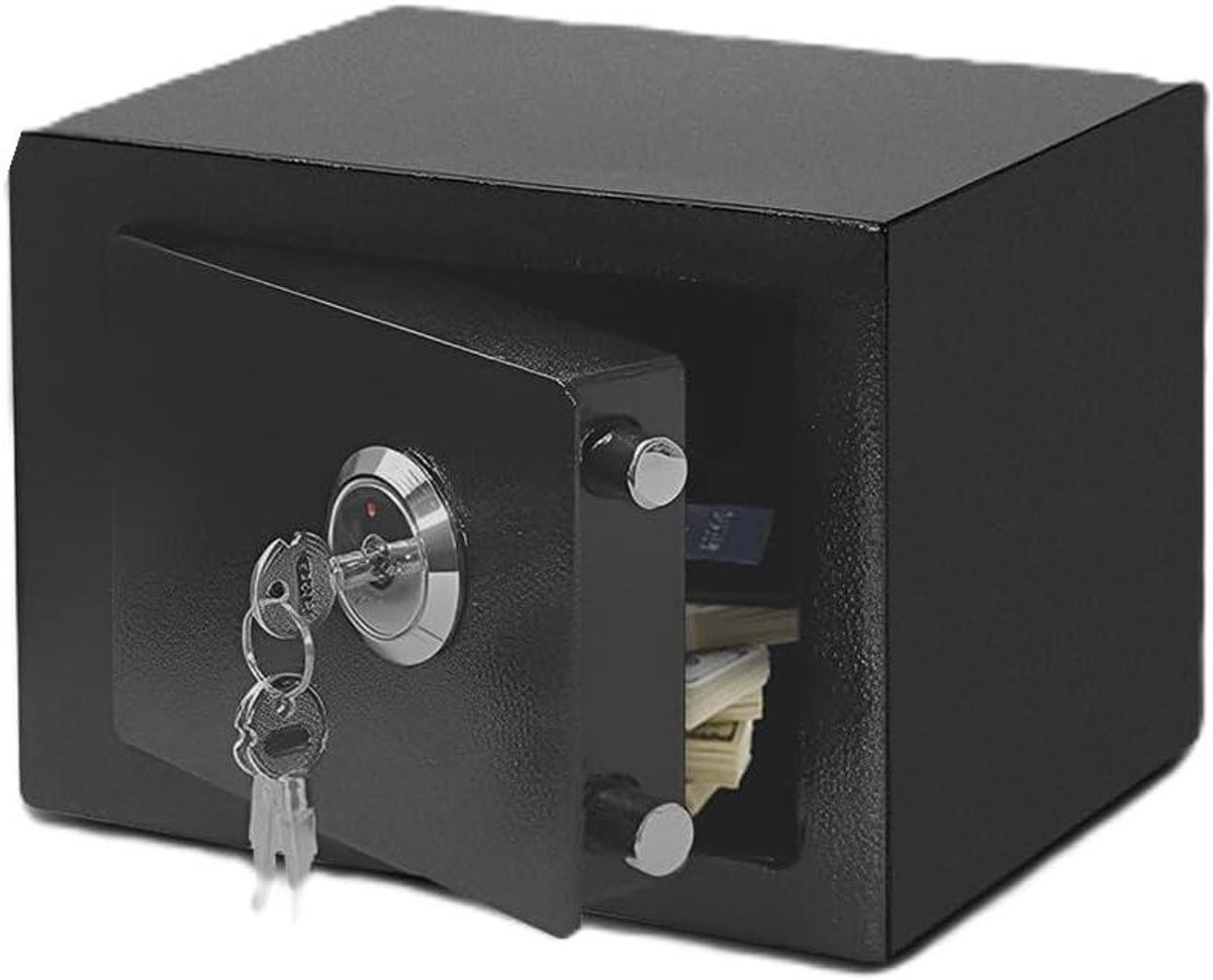 Wandkluis Meubelkluis - Draagbare Documentenbox - Waardevolle Spullen Opbergen - Versterkt Robuust Sluitmechanisme - 3.8 Liter Inhoud - Zwart