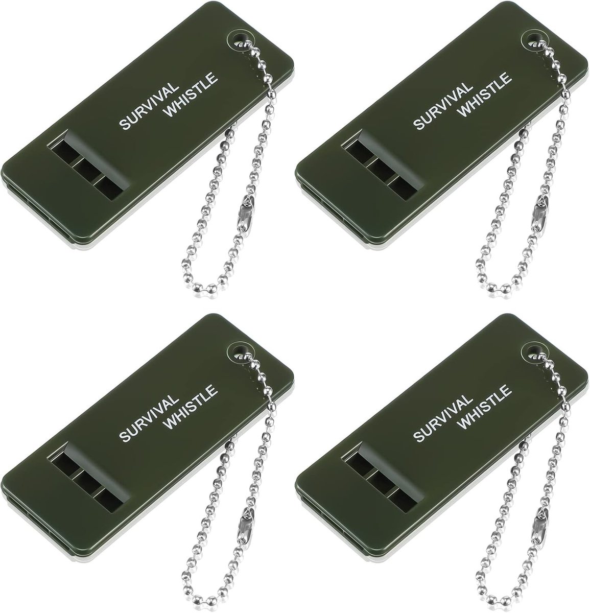 Noodfluitjes Set - Veiligheidsfluitjes - Buitenactiviteiten Veiligheid - Hoge Decibel Geluid - 4 Stuks - Groen