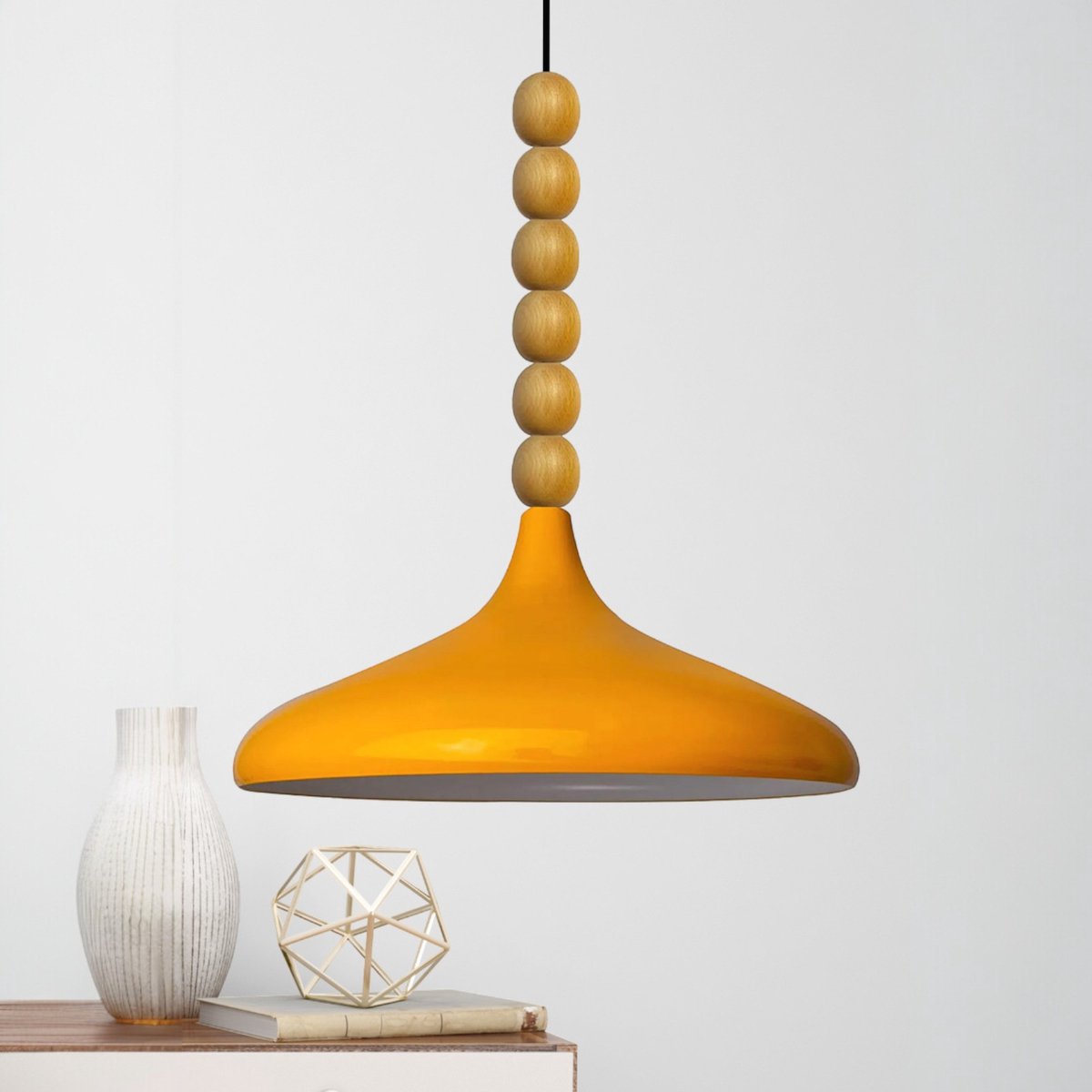 Bamyum Champion hanglamp, industriële Modern stijl, Ø35 cm, geel metalen lamp