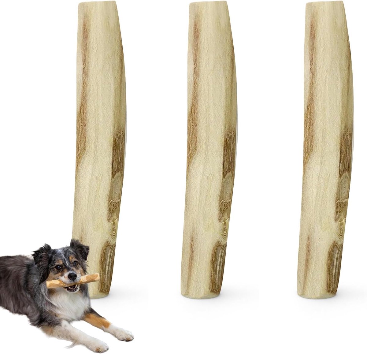 3 stuks koffiehout voor honden, kauwhout voor honden, lengte 18-20 cm, bijtvast kauwbot puppy, kauwen ter vermindering van stress, kauwspeelgoed voor honden, voor honden van 10-20 kg en andere