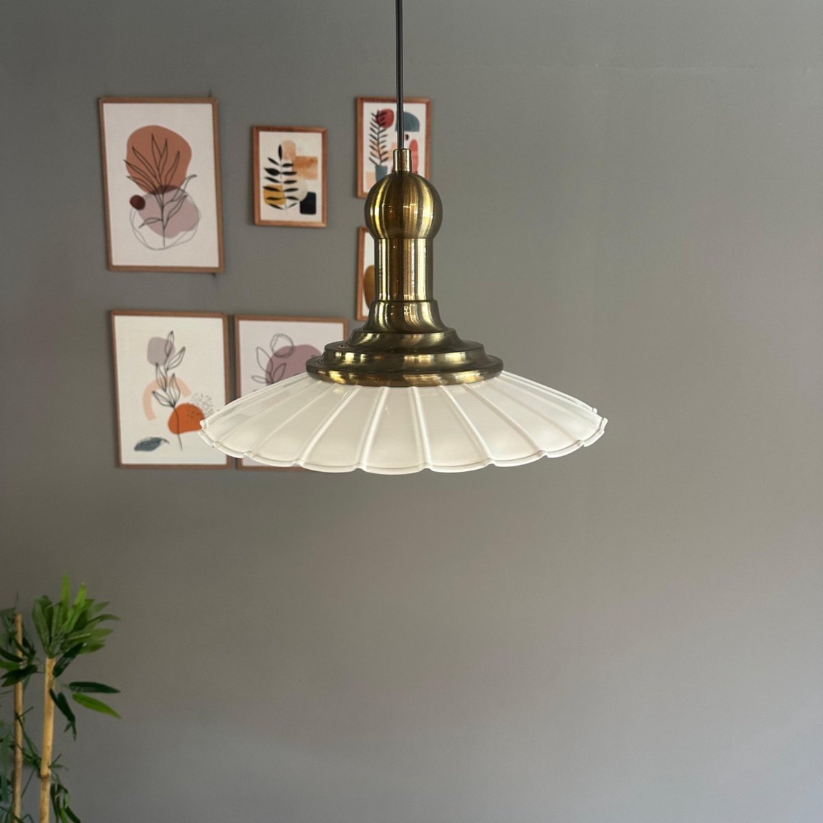 Bamyum Risso hanglamp, industriële Modern stijl, Ø34 cm, wit metalen lamp