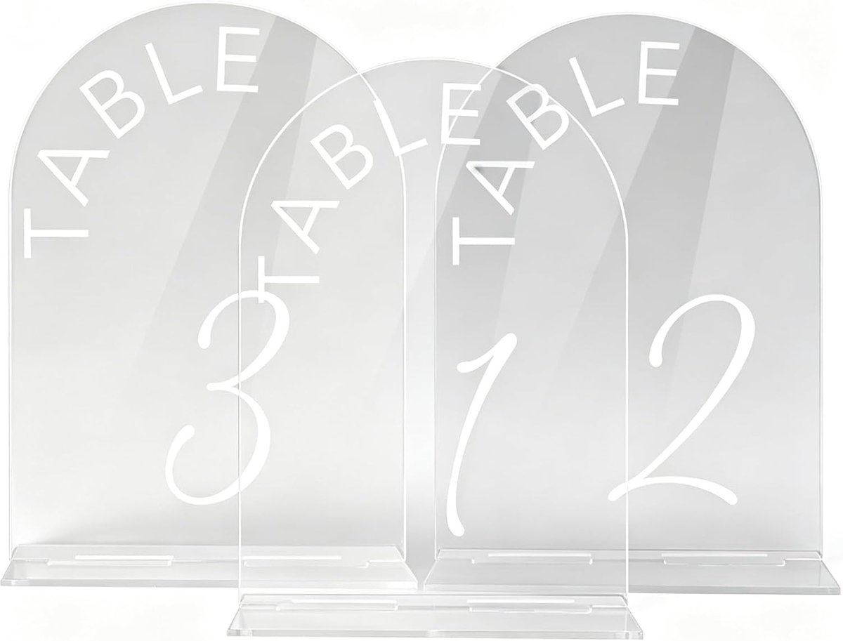 10 Stuks Transparant Acryl Plaats, Tafelnummers in Acryl, Restaurant