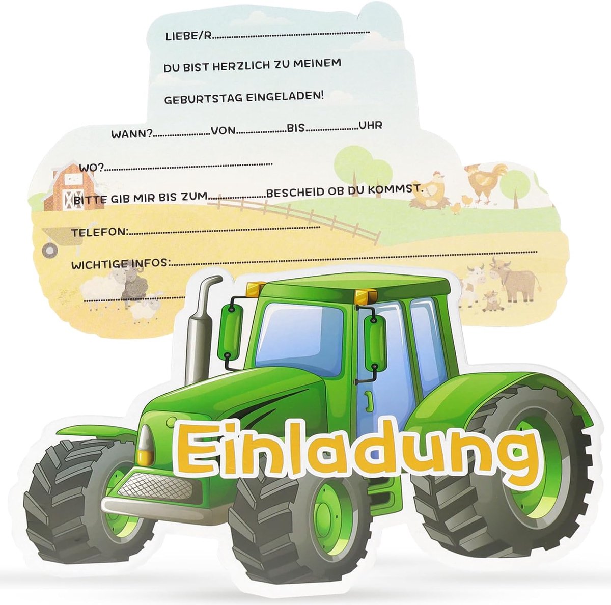 12 stuks tractor kinderen uitnodigingskaarten verjaardag kind jongen tractor party uitnodiging verjaardag kinderen uitnodigingskaarten verjaardag tractor