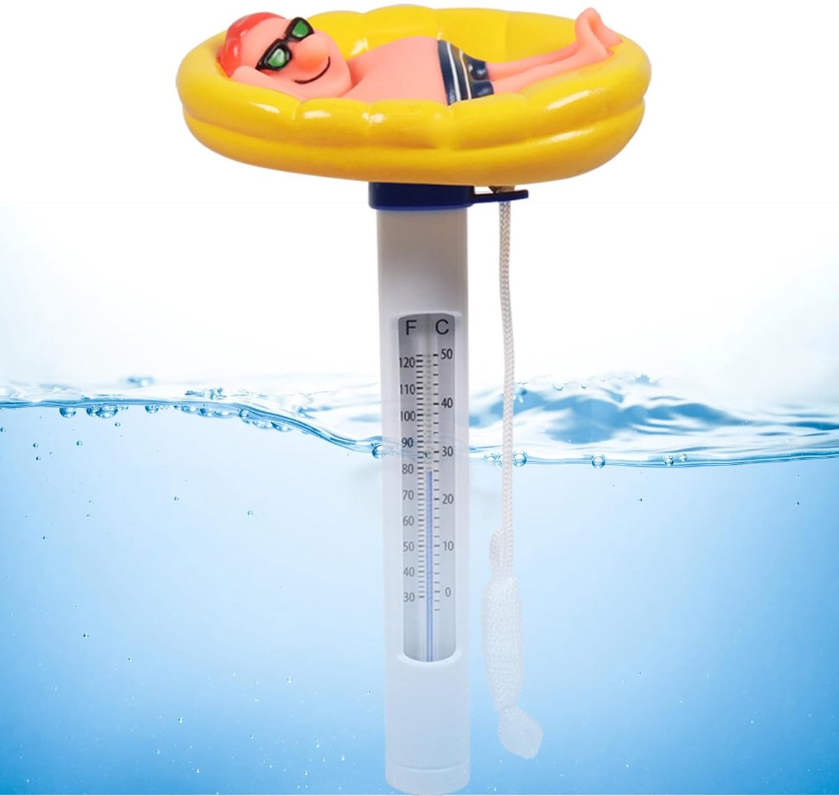 zwembadthermometer, gemakkelijk te lezen 's nachts, voor binnen en