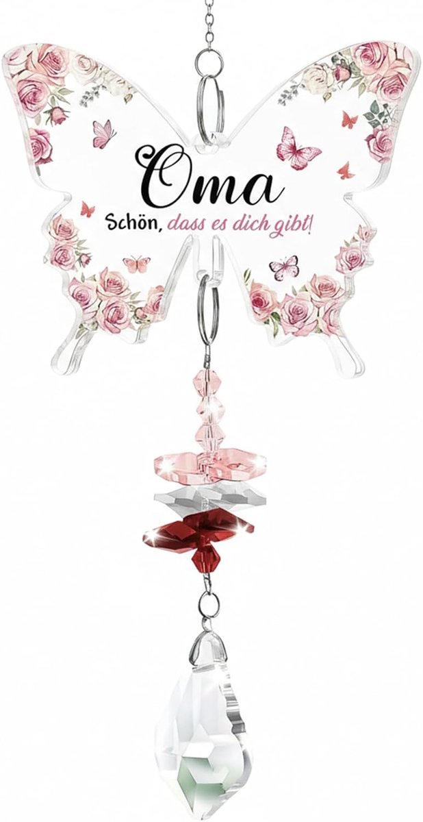 Cadeau voor oma, gepersonaliseerde cadeaus voor oma, hangende kristallen zonnevanger, cadeau voor beste oma voor verjaardag, Valentijnsdag, Pasen, Kerstmis