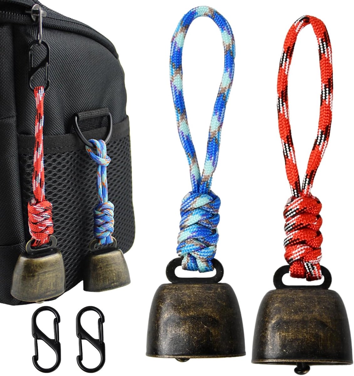 Pack van 2 Anti-Beer Luidklokjes, Dierenluidklokjes uit de Boerderij, Vintage Metalen Handbel, Duurzame Bellen voor Huisdieren, Veiligheidsalarm, Decoratie en Gebruik in de Buitenlucht