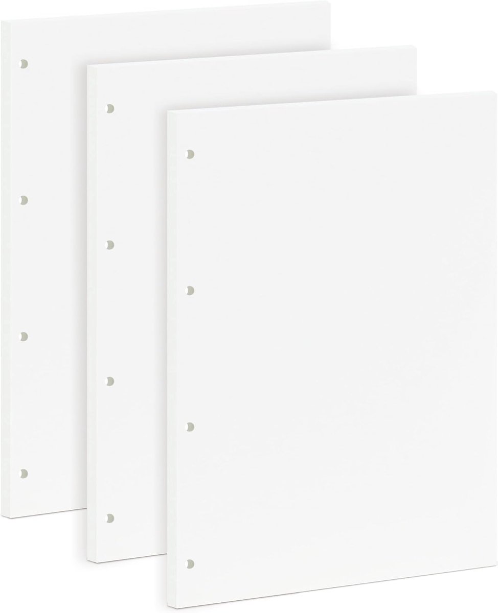 135 vellen navulpapier, A4, wit, 4 ringen, 100 g/m², 290 x 210 mm, ongelinieerd | Navulvellen met 4 gaten, A4, 29 x 21 cm, papier, 100 g/m², voor schetsen, kunstenaars, studenten, notitieboek