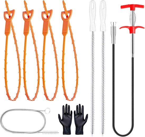 1,6 m afvoerreiniger, spiraalafvoer, buisreinigingspakket, buisreiniger, spiraal, buisreinigingsborstel, afvoerspiraal, haarklompgereedschap voor afvoer, keuken, badkamer, douche — afbeelding 5