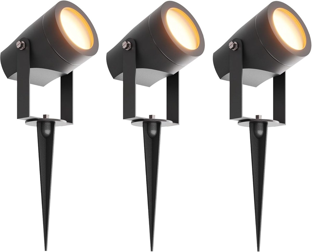 Led Prikspot met grondspies 3 stuks Gu10 zonder lichtbron Ip44 Voor