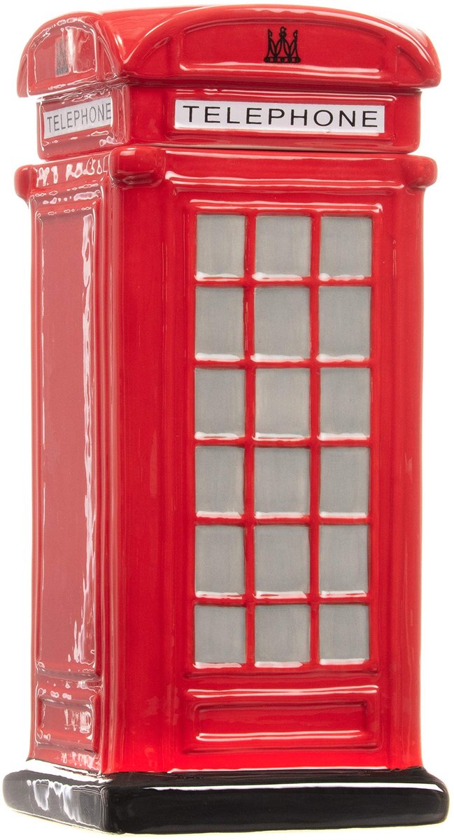 Omgoods - Rode Telefoonbox Koekjespot met Airtight Deksel - 1.5L