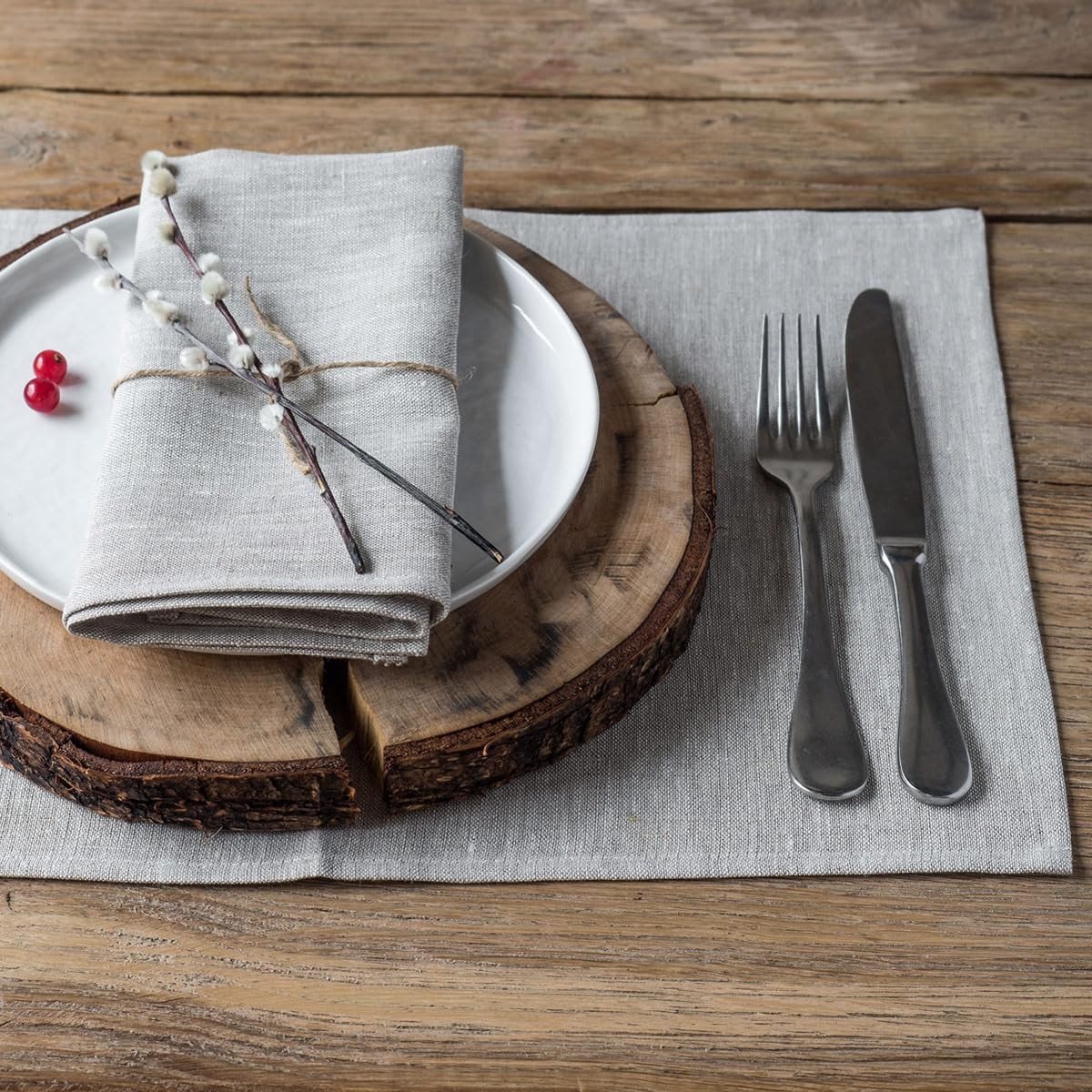 Omgoods - Set van 4 Linnen Placemat voor Stijlvolle Tafelsetting