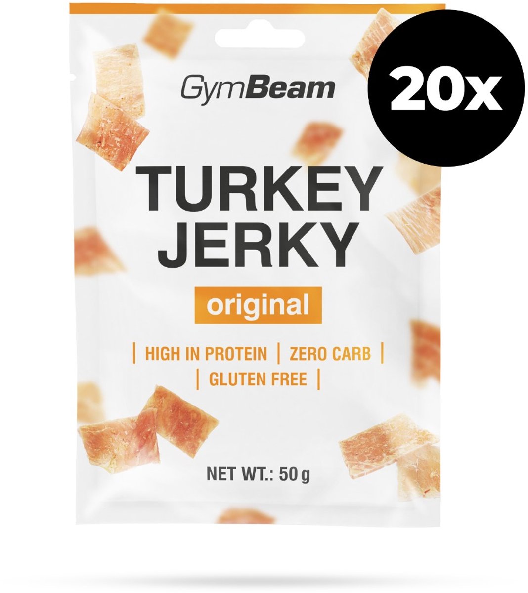 GymBeam Kalkoen Jerky 20 x 50 g origineel