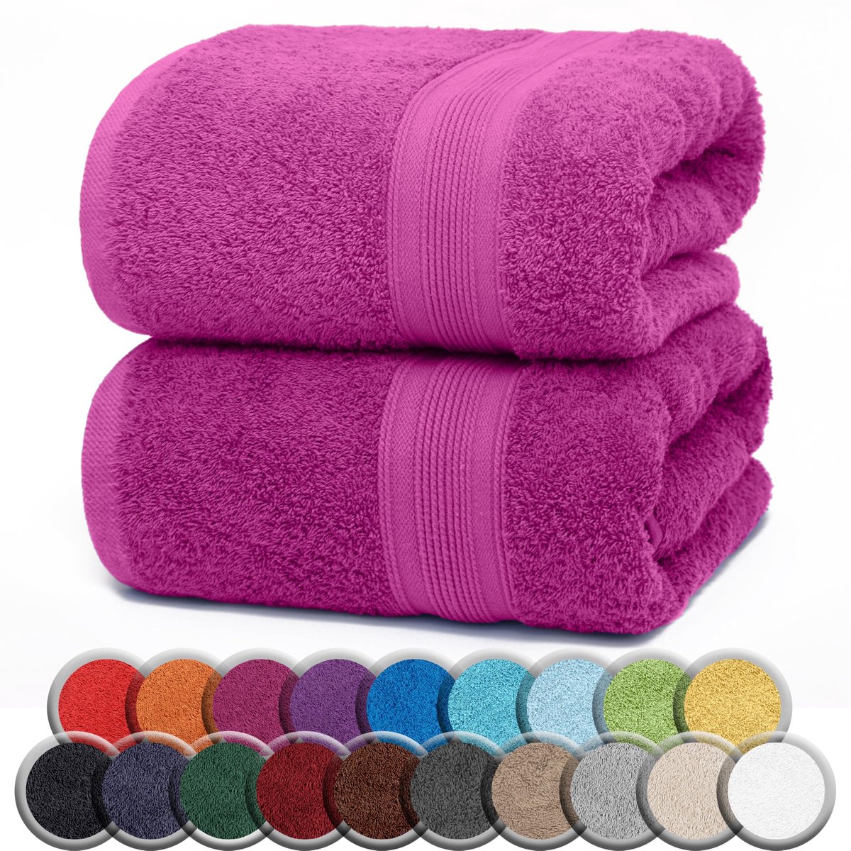 Omgoods - Set van 2 Sauna Handdoeken - Premium Katoen - Roze Roos