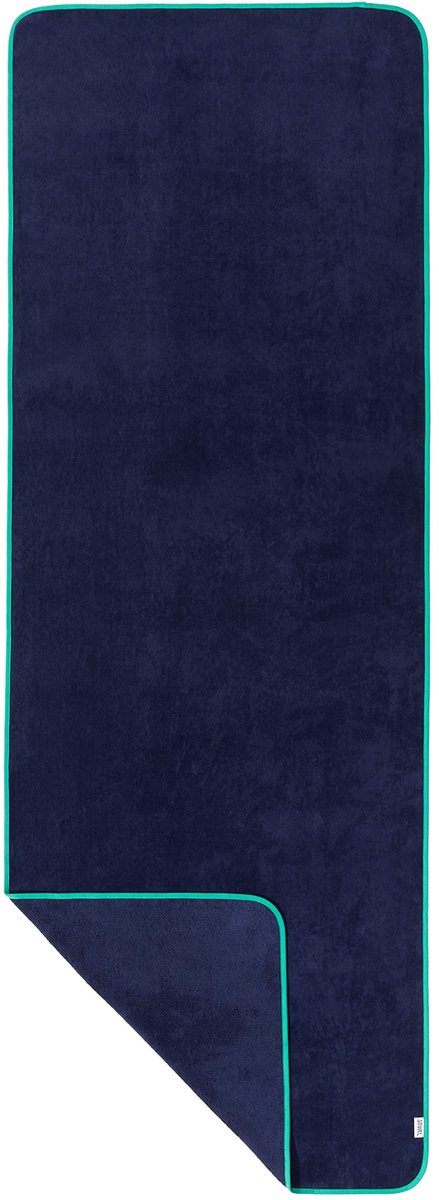 Omgoods - ® XXL Sauna Handdoek - 100% Biologisch Katoen, Navy/Groen