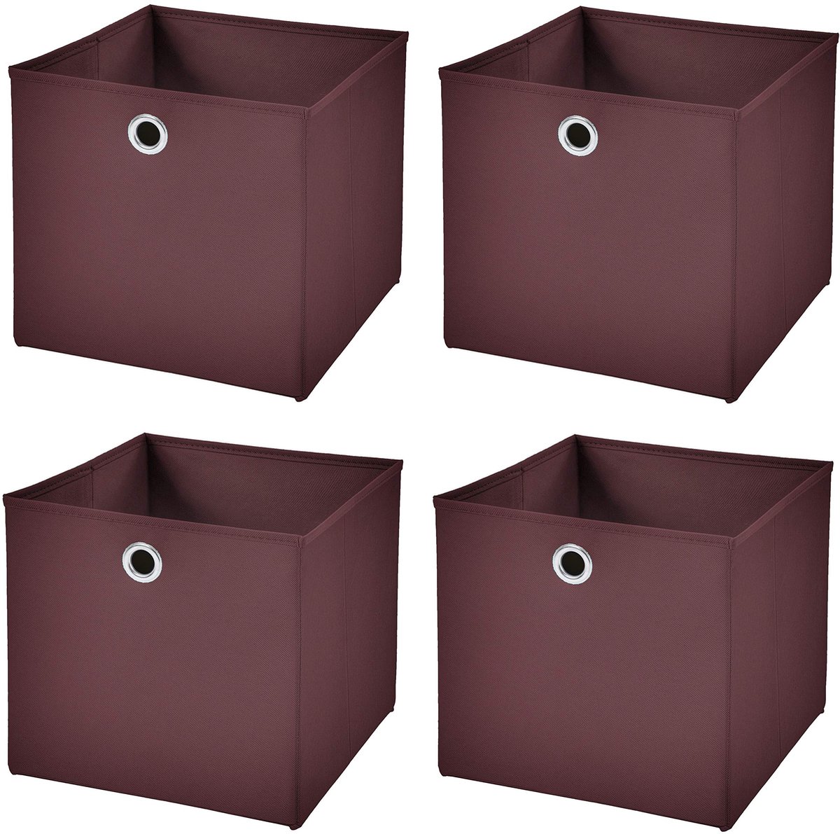 Omgoods - Set van 4 Bruine Opvouwbare Dozen, 28 x 28 x 28 cm